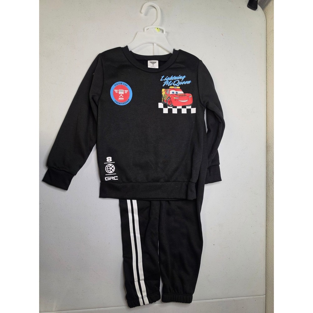 Disney Cars Lightning McQueen Race and Rescue Sweatshirt Jogger Set Black Size 4